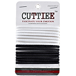 Cuttiee #1012 4mm Elastic Band Black & White 16Pcs