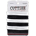 Cuttiee #1042 6mm Elastic Band Black & White 12pcs