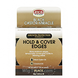 African Pride Black Castor Miracle Hold & Cover Edges - Black 2.25oz