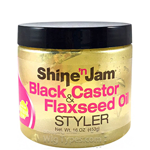 Ampro Shine n Jam Black Castor & Flaxseed Oil Styler 16oz