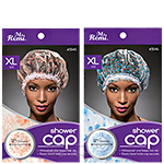 Annie Ms. Remi Shower Cap Extra Large -Pink Floral &  Blue Dot