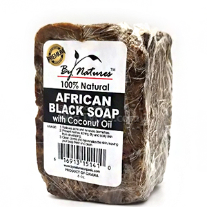 By Natures African Black Soap with Coconut Oil 6oz