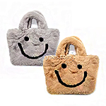 Smile Soft Faux Fur Tote Bag / Shopper Bag / Furry Hand Bag