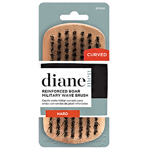Diane #D1000 Curved Reinforced Boar Military Brush Extra Firm Bristles