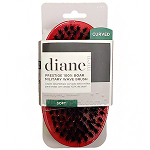 Diane #D1701 Prestige 100% Boar Military Wave Brush Soft Curved - Red
