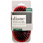 Diane #D1701 Prestige 100% Boar Military Wave Brush Soft Curved - Red