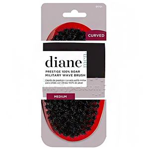 Diane #D1721 Prestige 100% Boar Military Wave Brush Medium Curved - Red