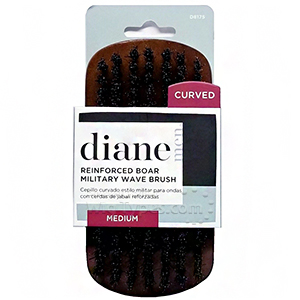 Diane #D8175 Reinforced Boar Military Wave Brush Medium Curved
