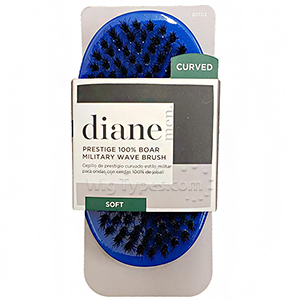 Diane #D1702 Prestige 100% Boar Military Wave Brush Soft Curved - Blue