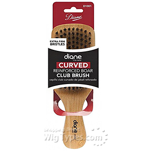 Diane #D1001 Curved Reinforced Boar Club Brush Extra Firm Bristles