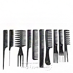 Diane #D7901 10pcs Assorted Comb Sets (Black)