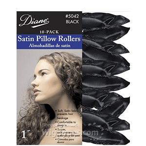 Diane #D5042 Satin Pillow Rollers Black 1