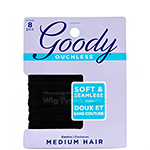 Goody #07496 Ouchless Soft & Seamless Black Medium Hair Elastics 8 pcs
