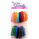 Goody #09427 Girls Assorted Colors No-Metal Hair Elastics 72 pcs