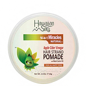 Hawaiian Silky 14 In 1 Miracles Apple Cider Vinegar Hair Strand Pomade with Black Castor Oil 2.4oz