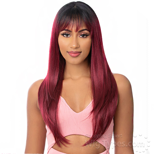 brown pink wig