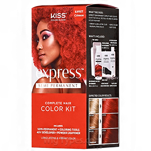 Kiss Colors & Care K49SET Crimson Express Semi-Permanent Complete Hair Color Kit