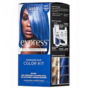 Kiss Colors & Care K69SET Midnight Blue Express Semi-Permanent Complete Hair Color Kit