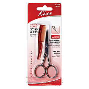 Kiss New York SCI01 Mustache/Beard Scissor & Comb