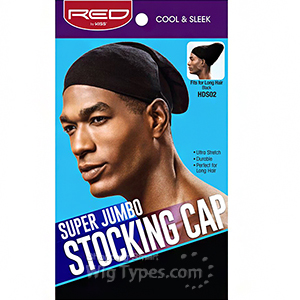 Red by Kiss HDS02 Super Jumbo Stocking Cap - Fits for long Hair Black