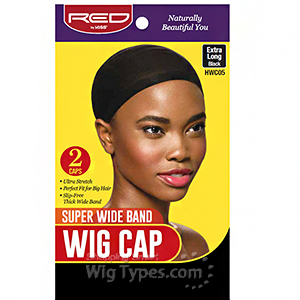 Red by Kiss HWC05 Super Wide Band Wig Cap - 2 Cap Extra Long Black