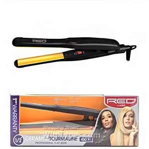 Red by Kiss Ceramic Tourmaline Professional Flat Iron 1/2 Inch FI050U