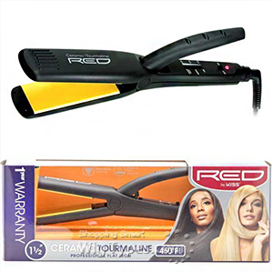 Red by Kiss Ceramic Tourmaline Professional Flat Iron 1 1/2 Inch FI150