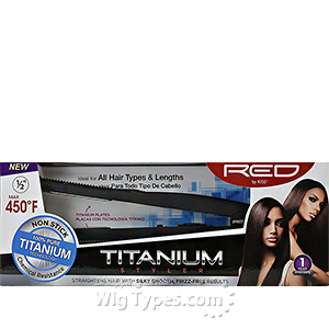 Red by Kiss Titanium Styler Flat Iron 1/2 Inch FITS050TN