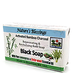 Natures Blessings Activated Bamboo Charcoal Black Soap with Pure Lemongrass & Cedar-wood Essential Oil