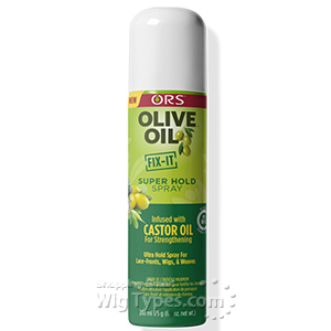 ORS Olive Oil Fix-It Super Hold Wig Grip Spray Infused with Castor Oil 6.2oz