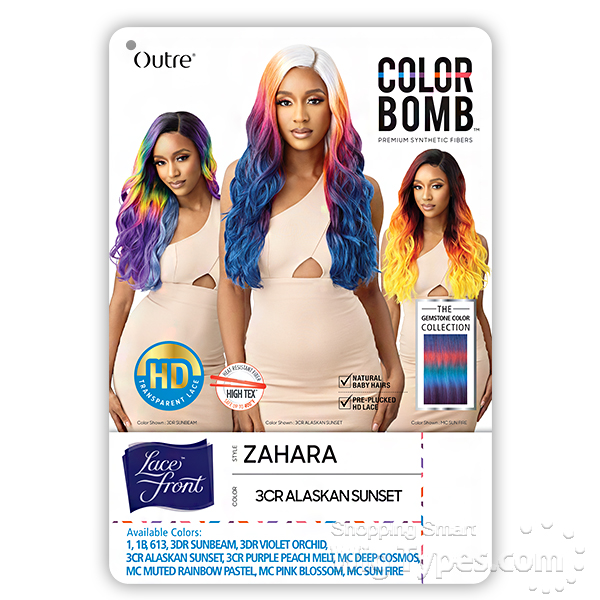 outre hd lace front wig color bomb zahara