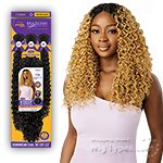 Outre Purple Pack Brazilian Boutique Human Hair Blend Weaving - DOMINICAN CURL 4PCS (18/20/22 + 4 inch lace closure)