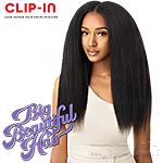 Outre Big Beautiful Hair Human Hair Blend Clip in - KINKY STRAIGHT 18