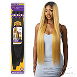 Outre Purple Pack Brazilian Boutique Human Hair Blend Weaving - VIRGIN SLEEK PRESSED 4PCS (26/28/30 + 4 inch lace closure)