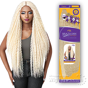 Outre Purple Pack Brazilian Boutique Human Hair Blend Weaving - VIRGIN FRENCH WAVE 4PCS (24/26/28 + 4 inch lace closure)