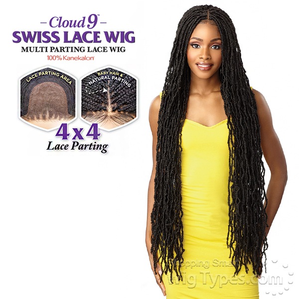 Sensationnel Cloud 9 Synthetic Hair 4x4 Lace Parting 100% Hand-Braided HD  Swiss Lace Wig - DISTRESSED LOCS 40 