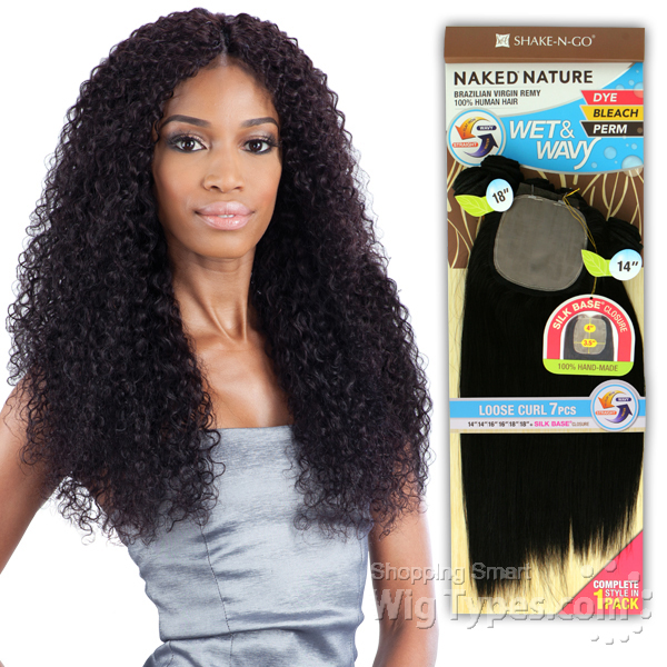 100% Unprocessed Brazilian Virgin Remy Hair - NAKED NATURE WET & WAVY BOHEMIAN  CURL 7PCS (18/18/20/20/22/22 + Silk Base Closure) 