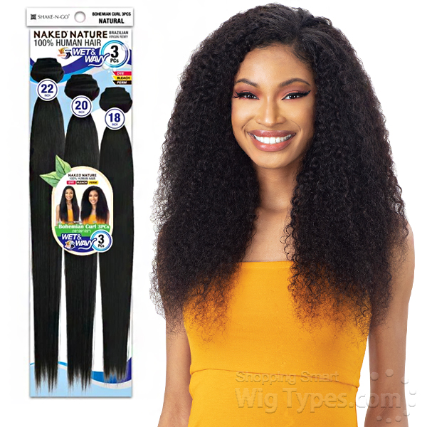 naked nature brazilian hair by shake n go wet n wavy all in one pack